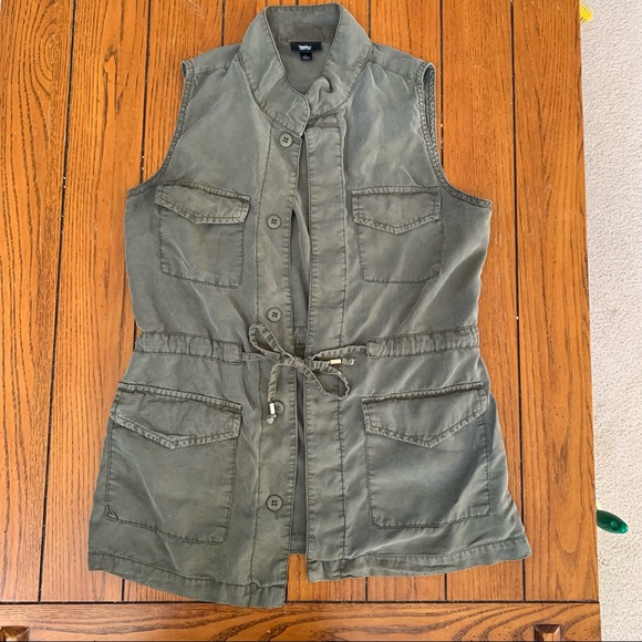 Massimo Army Green Button-up Vest Size Small - Picture 1 of 10